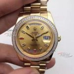 Swiss-3255 Rolex Presidential 41mm Replica Day Date ii Diamond Watch 